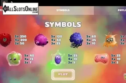Paytable. Infectus from Spinmatic
