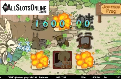 Win Screen. Journey Frog from Triple Profits Games