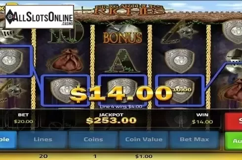 Win screen . King Arthurs Riches from Concept Gaming