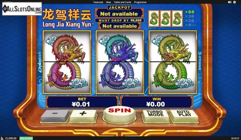 Reel Screen. Long Jia Xiang Yun from Playtech