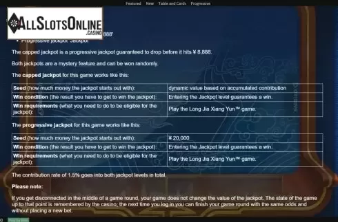 Info 2. Long Jia Xiang Yun from Playtech