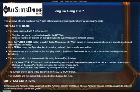 Info. Long Jia Xiang Yun from Playtech