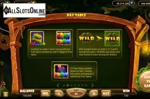 Special symbols screen