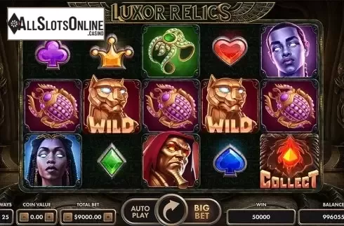 Reel Screen. Luxor Relics from NetGame