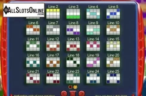 Paytable 2. Mad Cubes 25 from Zeus Play