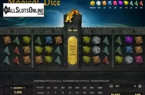 Screen 2. Magical Dice from Relax Gaming