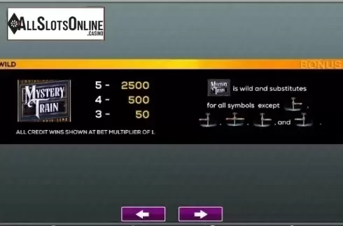 Paytable 2. Mystery Train from High 5 Games
