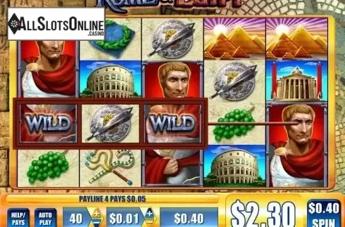 Wild Win screen. Rome & Egypt from WMS