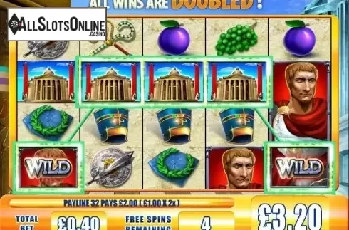 Free Spins screen. Rome & Egypt from WMS