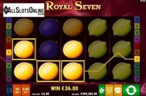 Win Screen 2. Royal Seven from Gamomat