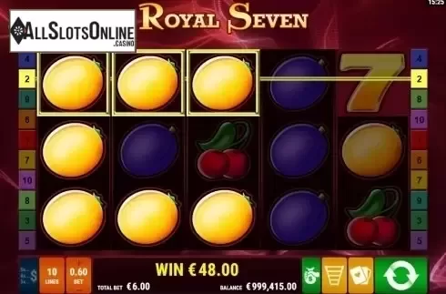 Win Screen 3. Royal Seven from Gamomat
