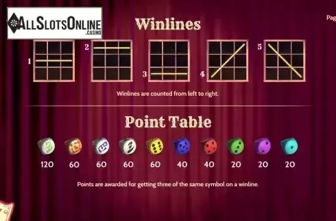 Win lines screen