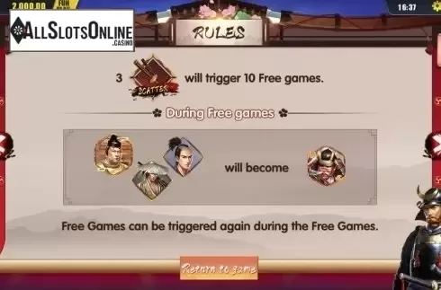 Free Spins. Shogun from Dream Tech