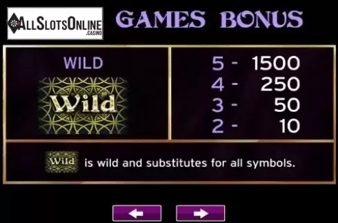 Paytable 1. Silk And Steel from High 5 Games