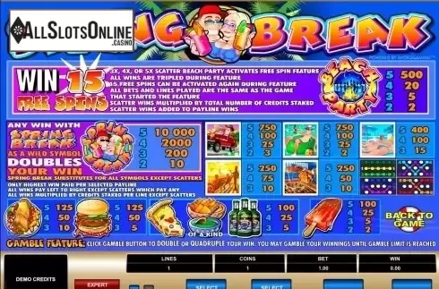 Screen2. Spring Break from Microgaming