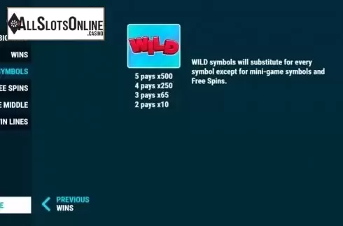 Wild pays screen