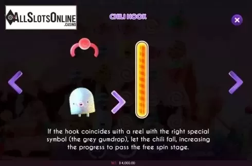 Chili Hook Symbol screen. Sugar Frenzy from Triple Cherry