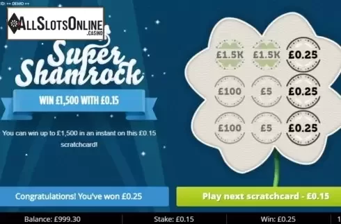 Win Screen 3. Super Shamrock from Gluck Games