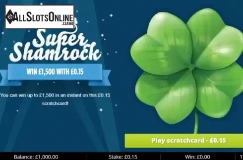 Start Screen. Super Shamrock from Gluck Games