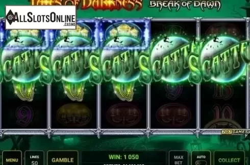 Win Screen. Tales of Darkness Break of Dawn from Greentube