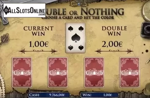 Double Up screen. The Game of Chronos from R. Franco