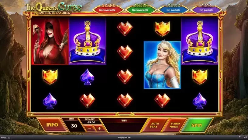 The Queens Curse Empire Treasures slot screenshot 1