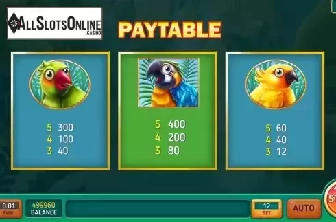 PayTable screen