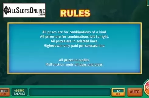 Game Rules screen