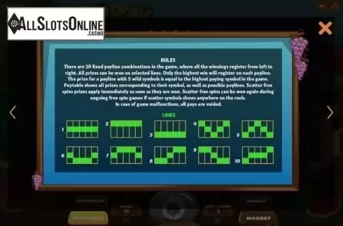 Paylines. Veggie Toons from We Are Casino