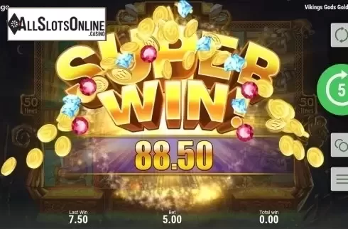 Super win screen. Viking's Gods Gold from Booongo