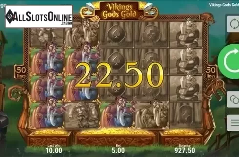 Win screen. Viking's Gods Gold from Booongo