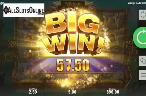 Big win screen. Viking's Gods Gold from Booongo