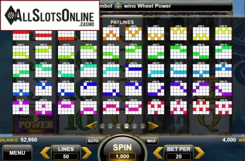 Paytable. Voyage to Asgard from Spin Games