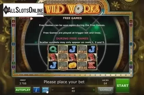 Free Games. Wild Works from Novomatic