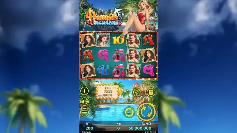 Hottie's Vacation slot screenshot 1
