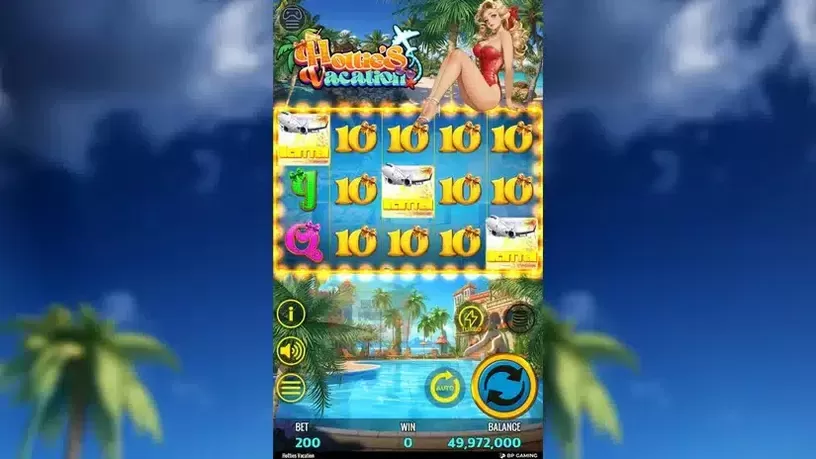 Hottie's Vacation slot screenshot 2