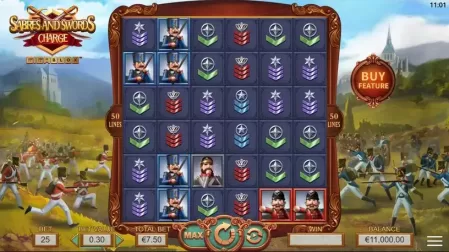 Swords and Sabres: Charge Gigablox slot screenshot 1