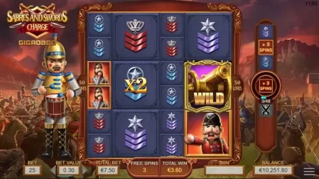 Swords and Sabres: Charge Gigablox slot screenshot 5