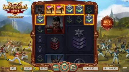 Swords and Sabres: Charge Gigablox slot screenshot 2