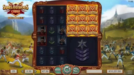 Swords and Sabres: Charge Gigablox slot screenshot 4