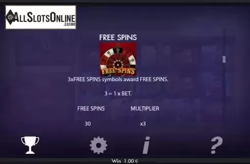 Free Spins screen