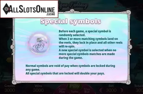 Special symbols. Aqua Fantasy from Ipanema Gaming