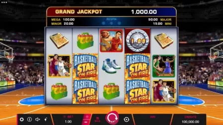 Basketball Star On Fire slot screenshot 1