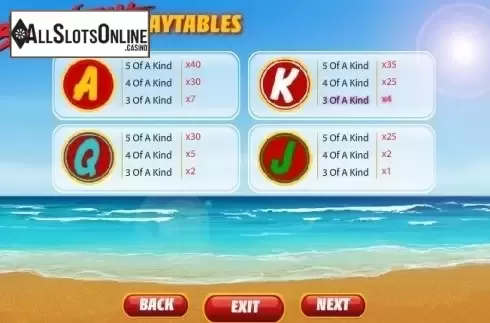 Paytable 2. Baywatch (Playtech) from Playtech
