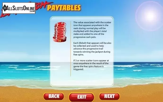 Paytable 5. Baywatch (Playtech) from Playtech