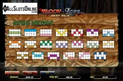 Paylines. Bloodlore Wolf Pack from NextGen