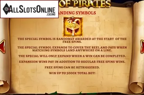 Paytable 2. Book of pirates from Gaming Corps