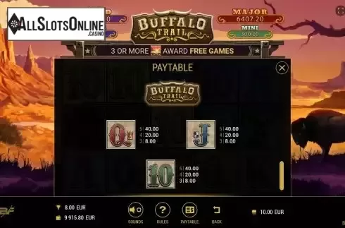 Paytable screen 3