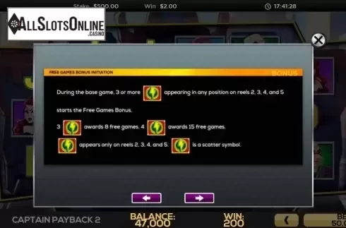 Game Rules 1. Captain Payback 2 from High 5 Games