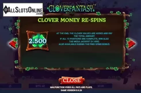 Jackpot screen